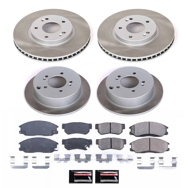 SC4446 Semi-Coated Rotor & Low-Dust Ceramic Brake Pad Kit
