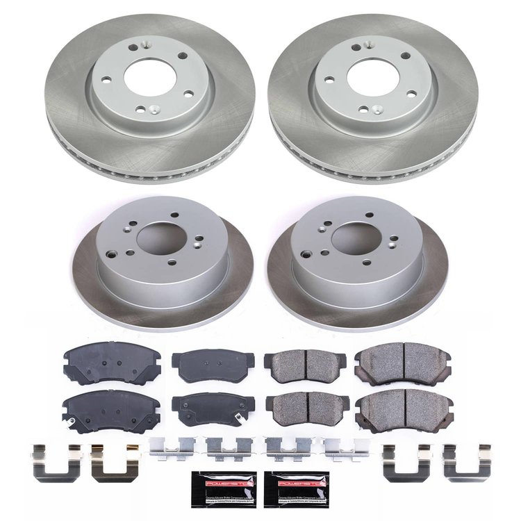 SC4448 Semi-Coated Rotor & Low-Dust Ceramic Brake Pad Kit