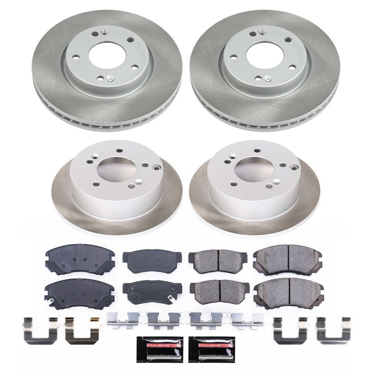 SC4449 Semi-Coated Rotor & Low-Dust Ceramic Brake Pad Kit