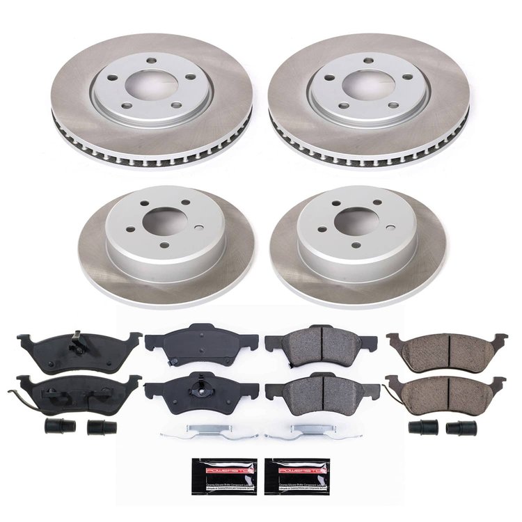 SC4458 Semi-Coated Rotor & Low-Dust Ceramic Brake Pad Kit
