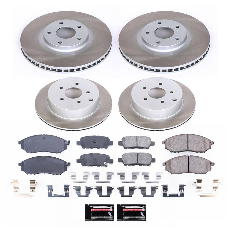 SC4476 Semi-Coated Rotor & Low-Dust Ceramic Brake Pad Kit