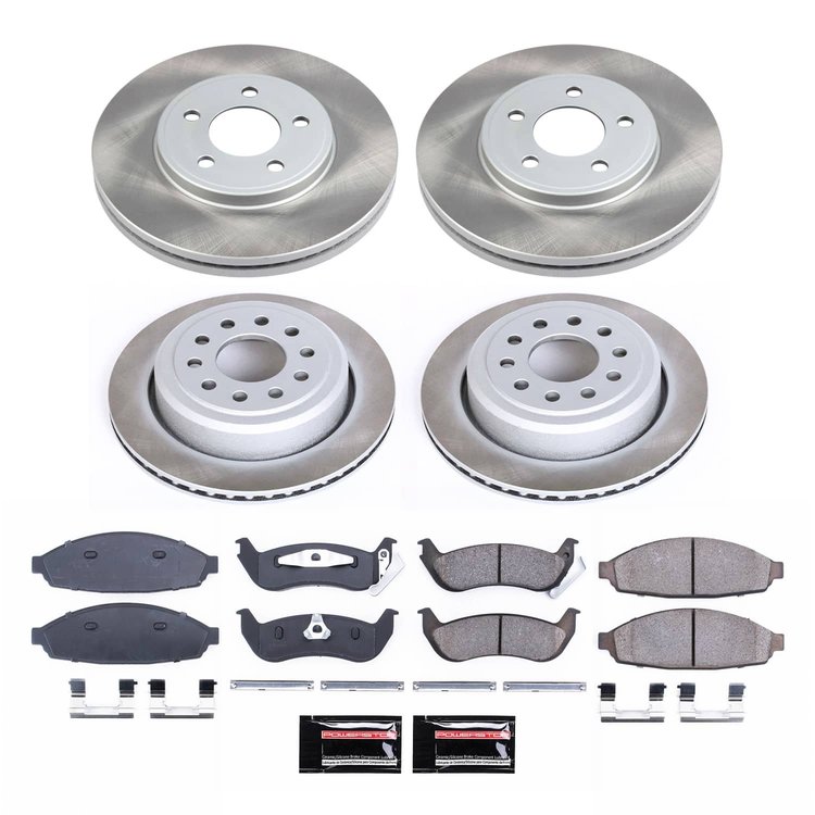 SC4486 Semi-Coated Rotor & Low-Dust Ceramic Brake Pad Kit