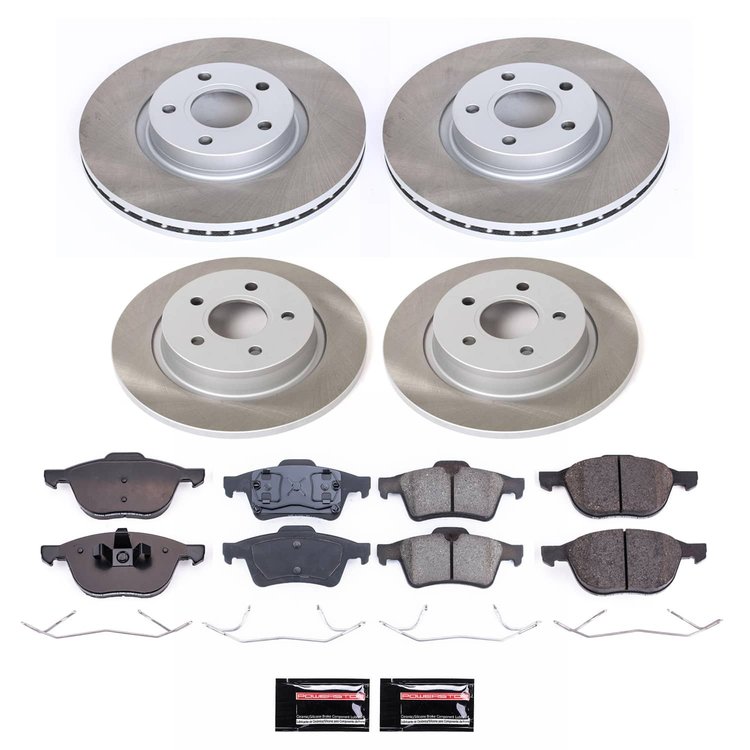 SC4492 Semi-Coated Rotor & Low-Dust Ceramic Brake Pad Kit