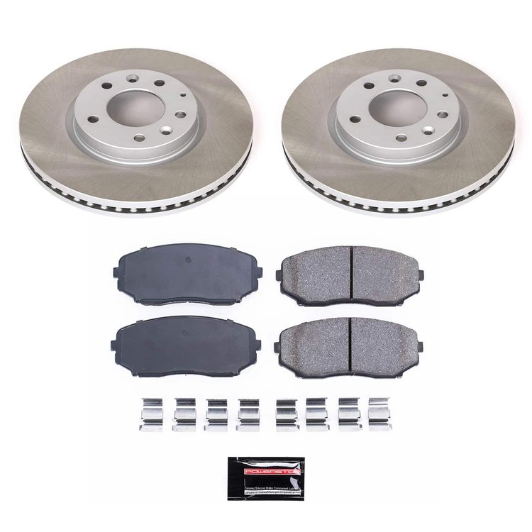 SC4676 Semi-Coated Rotor & Low-Dust Ceramic Brake Pad Kit