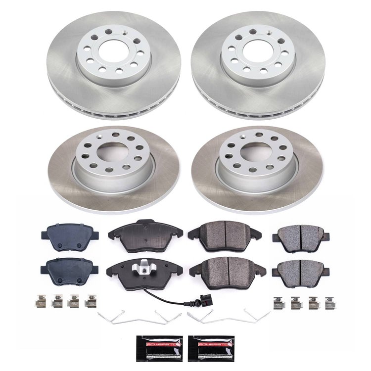 SC5747 Semi-Coated Rotor & Low-Dust Ceramic Brake Pad Kit