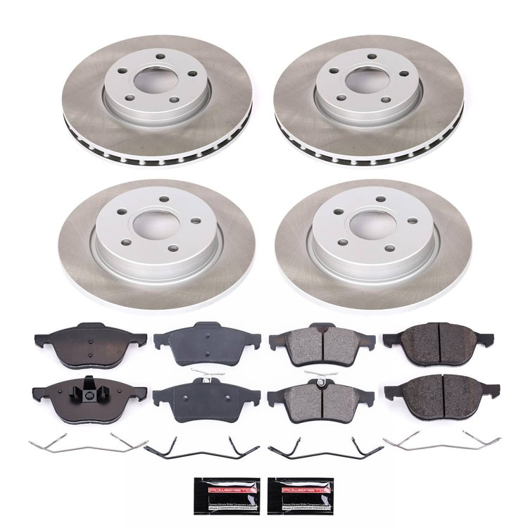 SC5977 Semi-Coated Rotor & Low-Dust Ceramic Brake Pad Kit