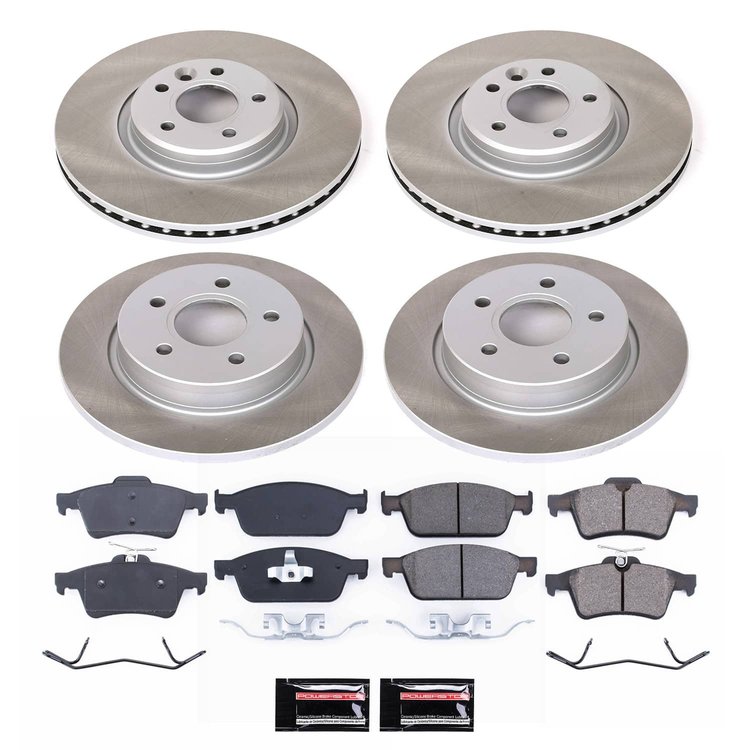 SC6350 Semi-Coated Rotor & Low-Dust Ceramic Brake Pad Kit