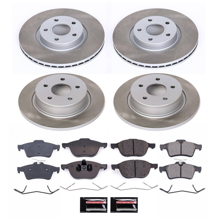 SC6477 Semi-Coated Rotor & Low-Dust Ceramic Brake Pad Kit