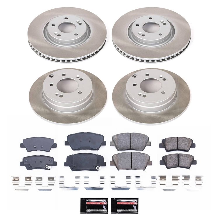 SC6765 Semi-Coated Rotor & Low-Dust Ceramic Brake Pad Kit