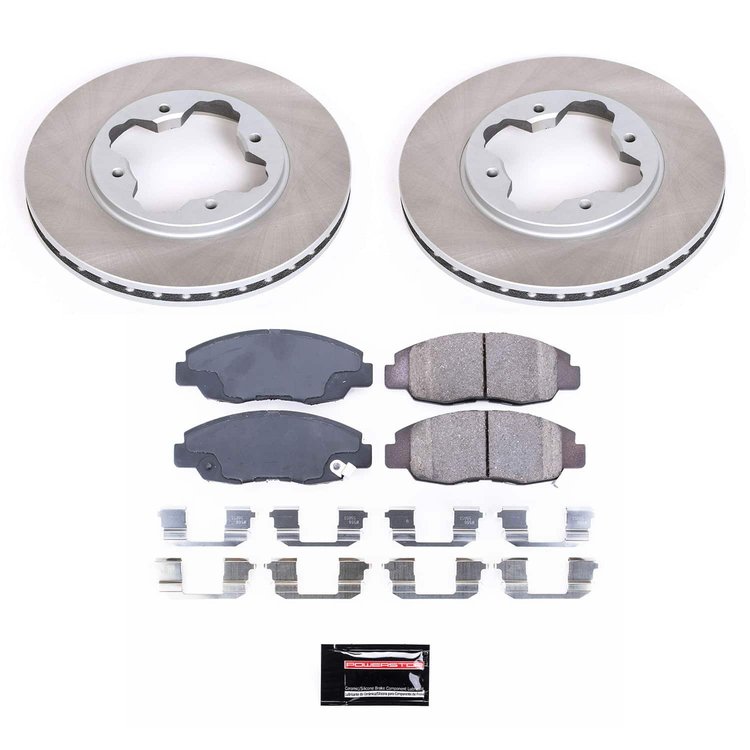 SC697 Semi-Coated Rotor & Low-Dust Ceramic Brake Pad Kit