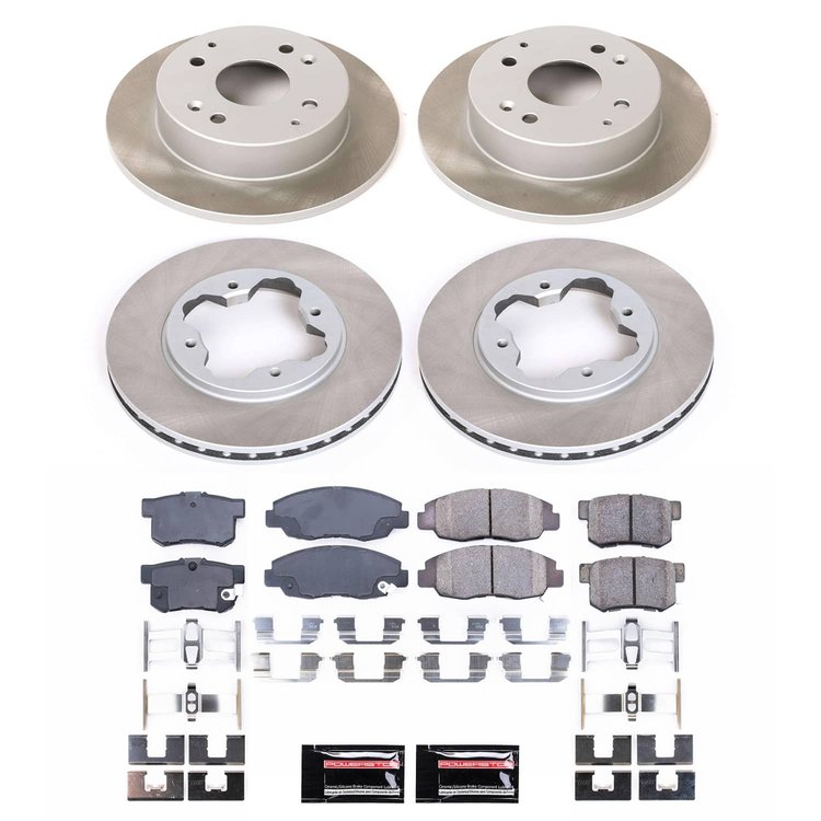 SC698 Semi-Coated Rotor & Low-Dust Ceramic Brake Pad Kit