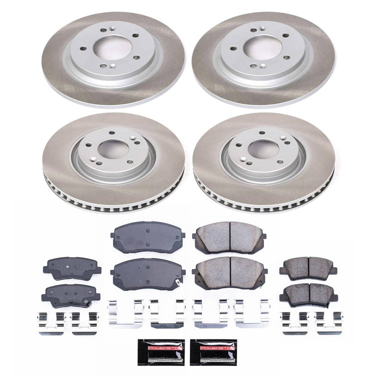 SC7114 Semi-Coated Rotor & Low-Dust Ceramic Brake Pad Kit
