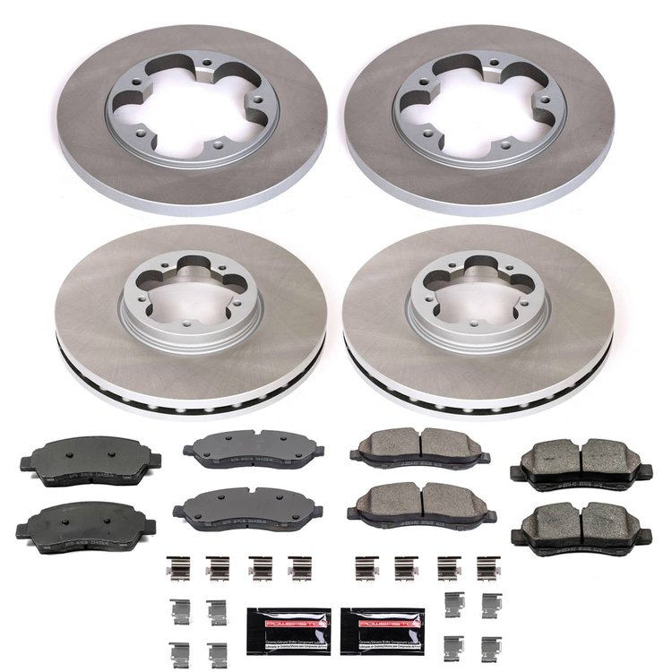 SC7235 Semi-Coated Rotor & Low-Dust Ceramic Brake Pad Kit