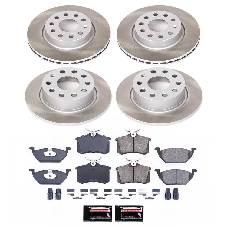 SC7242 Semi-Coated Rotor & Low-Dust Ceramic Brake Pad Kit