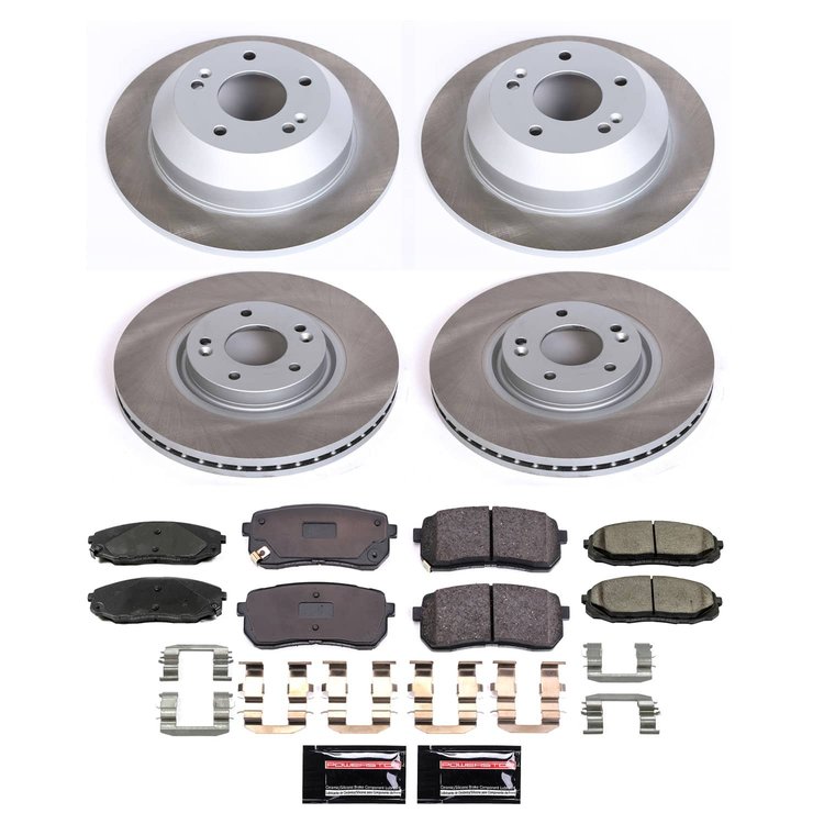 SC7286 Semi-Coated Rotor & Low-Dust Ceramic Brake Pad Kit