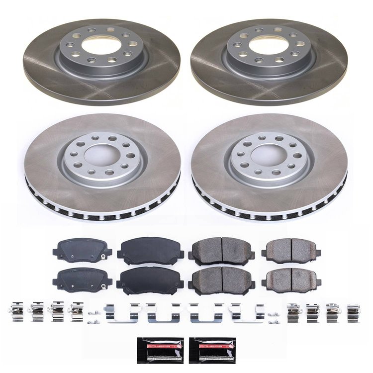 SC7288 Semi-Coated Rotor & Low-Dust Ceramic Brake Pad Kit