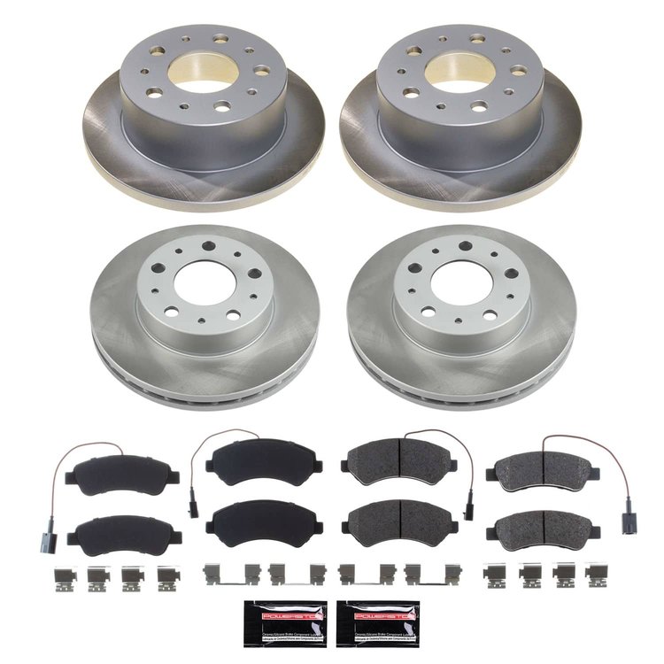 SC7308 Semi-Coated Rotor & Low-Dust Ceramic Brake Pad Kit