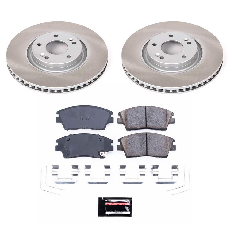 SC7343 Semi-Coated Rotor & Low-Dust Ceramic Brake Pad Kit