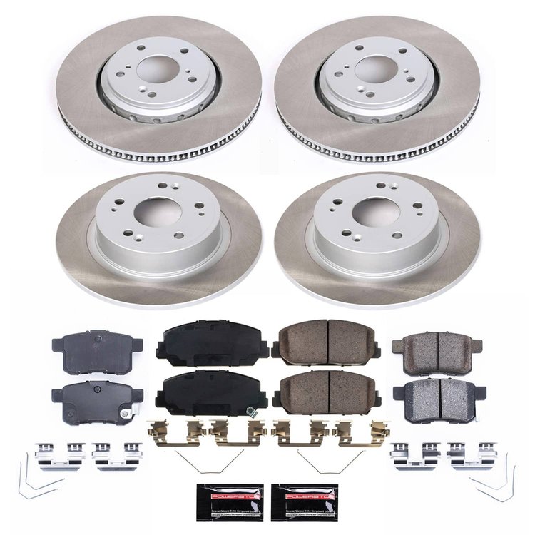 SC7348 Semi-Coated Rotor & Low-Dust Ceramic Brake Pad Kit