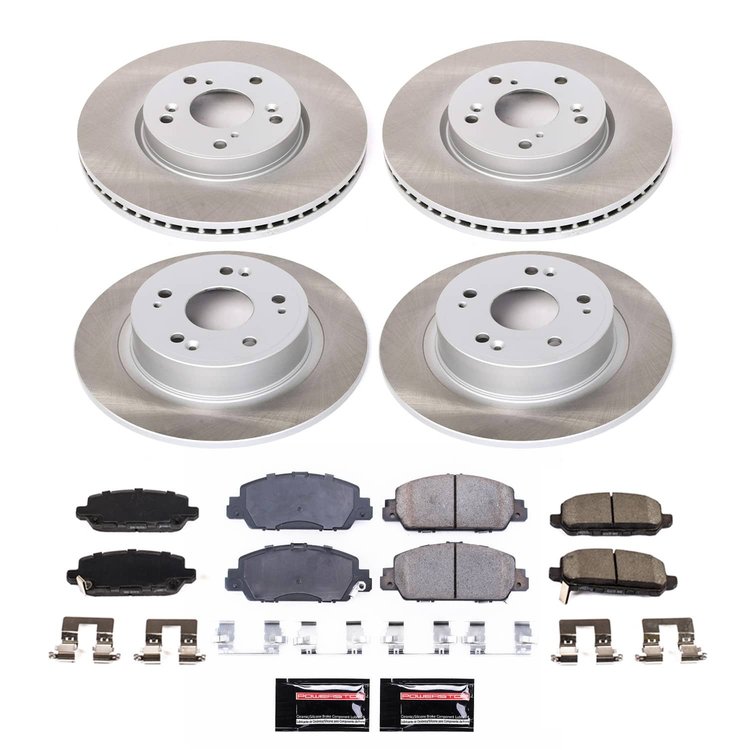 SC7349 Semi-Coated Rotor & Low-Dust Ceramic Brake Pad Kit