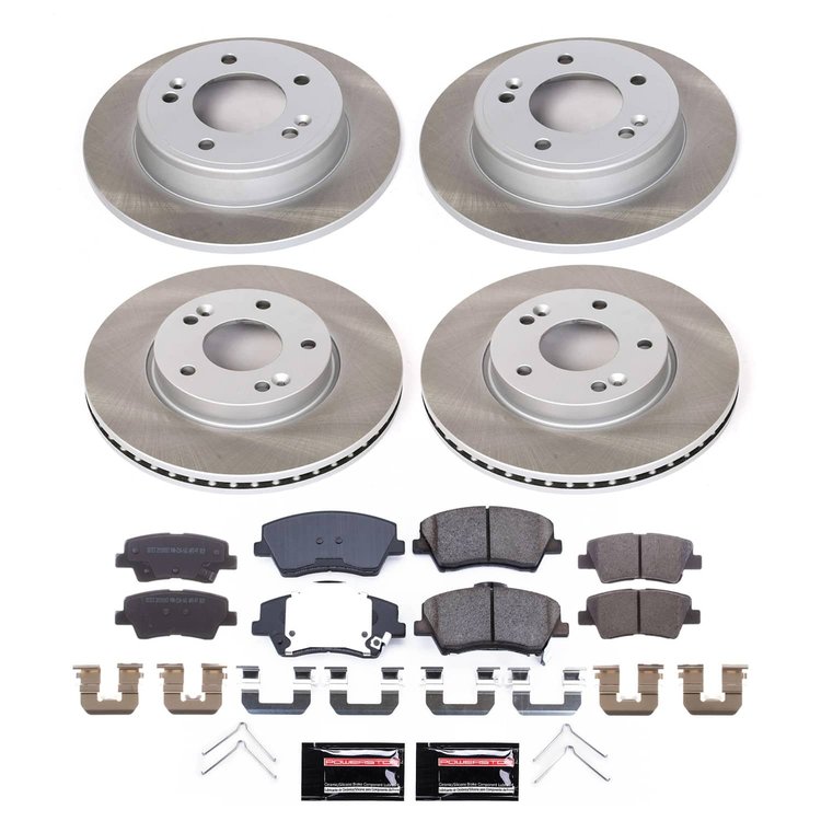 SC7385 Semi-Coated Rotor & Low-Dust Ceramic Brake Pad Kit