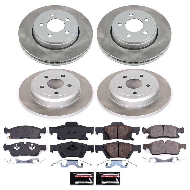 SC7413 Semi-Coated Rotor & Low-Dust Ceramic Brake Pad Kit
