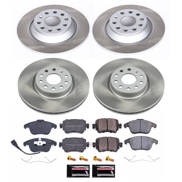 SC7537 Semi-Coated Rotor & Low-Dust Ceramic Brake Pad Kit