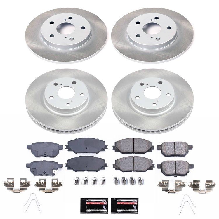 SC7631 Semi-Coated Rotor & Low-Dust Ceramic Brake Pad Kit