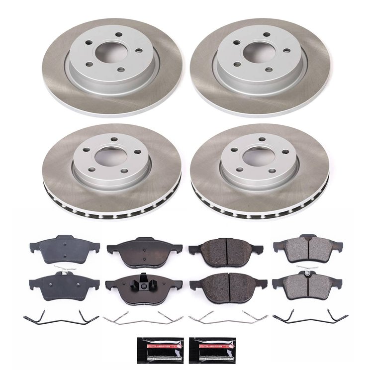 SC7635 Semi-Coated Rotor & Low-Dust Ceramic Brake Pad Kit