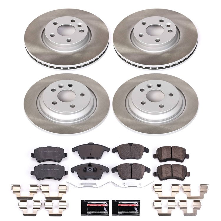 SC7636 Semi-Coated Rotor & Low-Dust Ceramic Brake Pad Kit