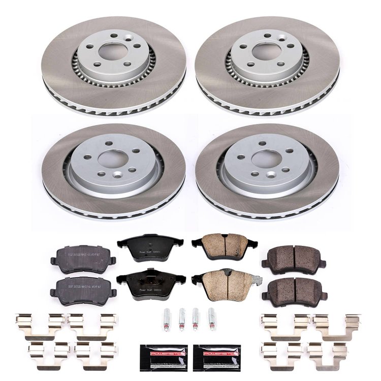 SC7637 Semi-Coated Rotor & Low-Dust Ceramic Brake Pad Kit