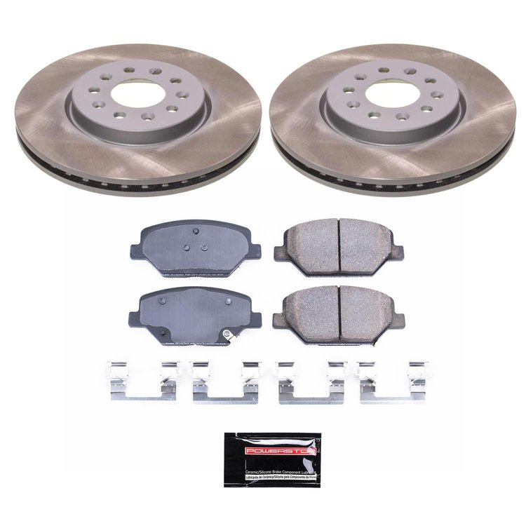 SC7661 Semi-Coated Rotor & Low-Dust Ceramic Brake Pad Kit