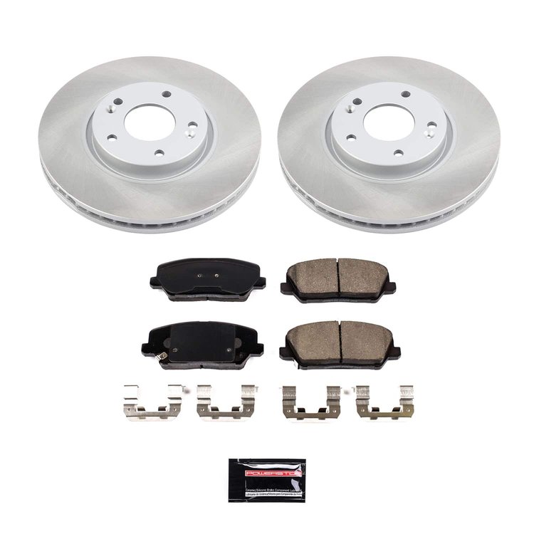 SC7673 Semi-Coated Rotor & Low-Dust Ceramic Brake Pad Kit