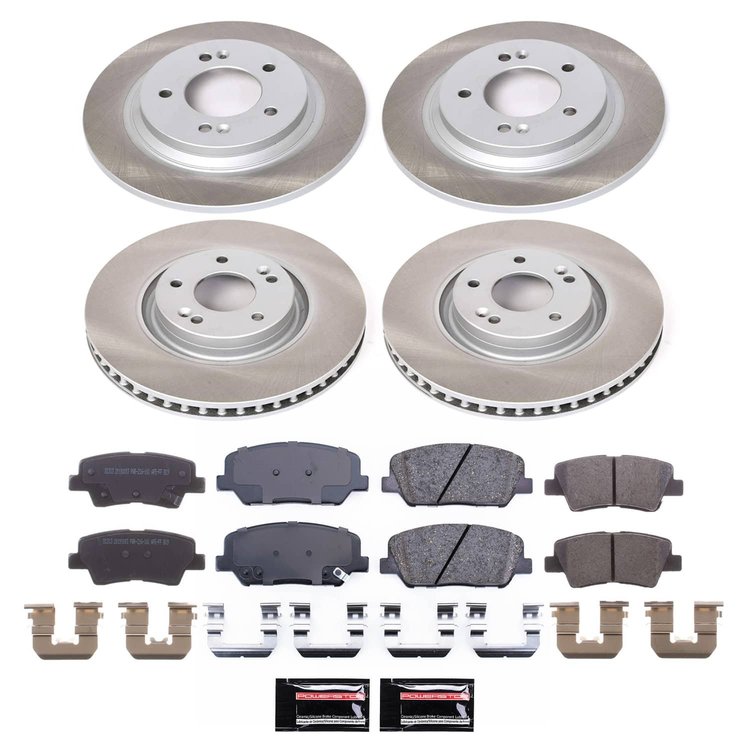 SC7824 Semi-Coated Rotor & Low-Dust Ceramic Brake Pad Kit