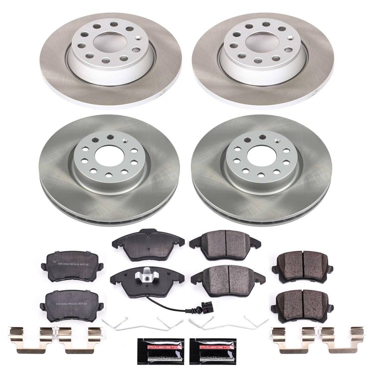 SC7836 Semi-Coated Rotor & Low-Dust Ceramic Brake Pad Kit