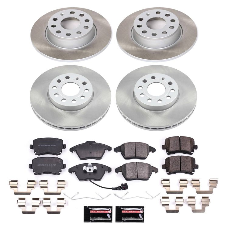 SC7837 Semi-Coated Rotor & Low-Dust Ceramic Brake Pad Kit
