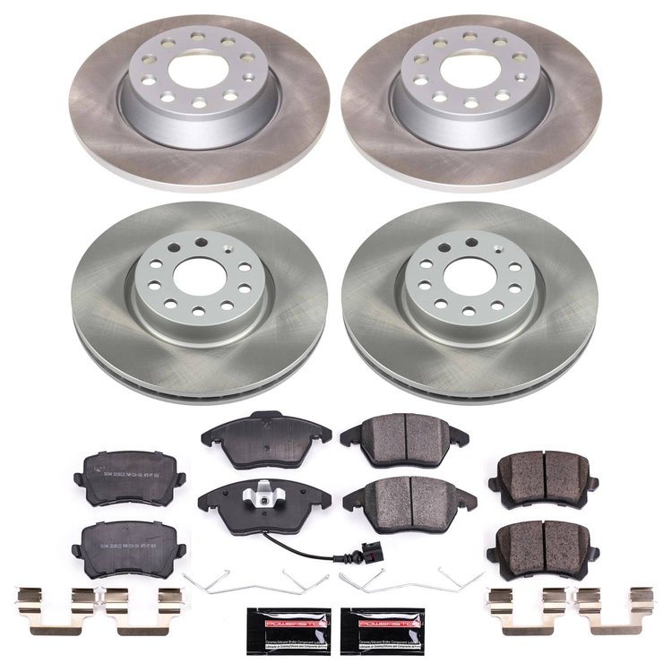 SC7838 Semi-Coated Rotor & Low-Dust Ceramic Brake Pad Kit