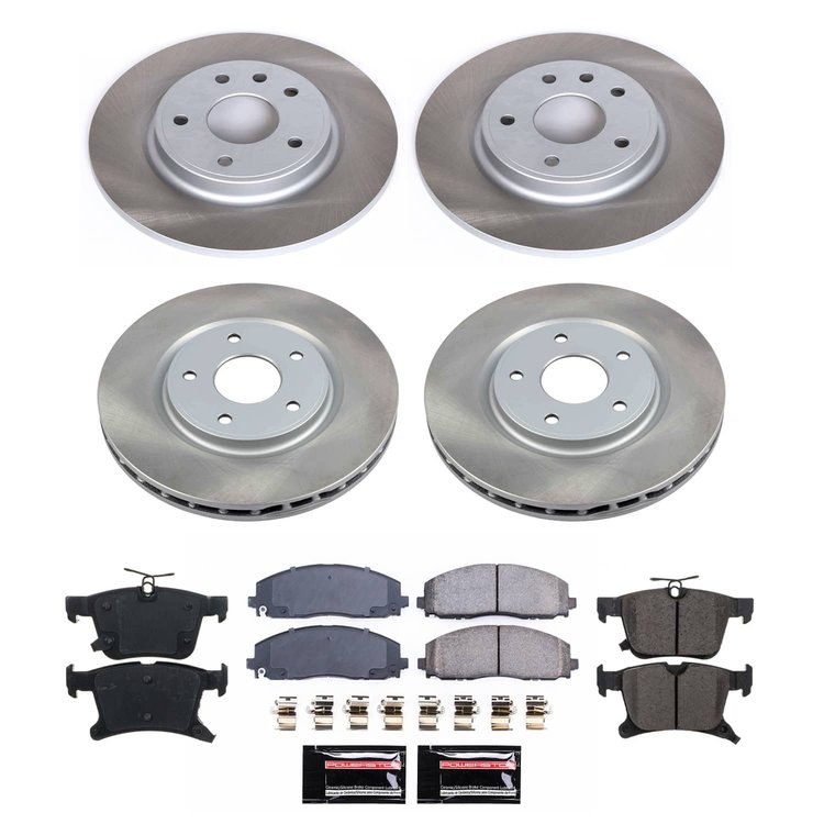 SC7841 Semi-Coated Rotor & Low-Dust Ceramic Brake Pad Kit