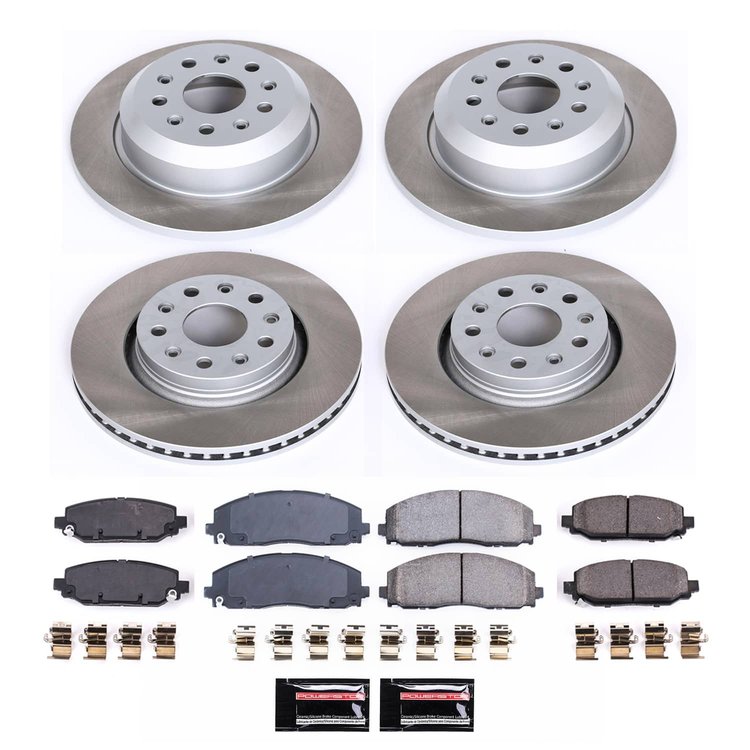 SC7938 Semi-Coated Rotor & Low-Dust Ceramic Brake Pad Kit