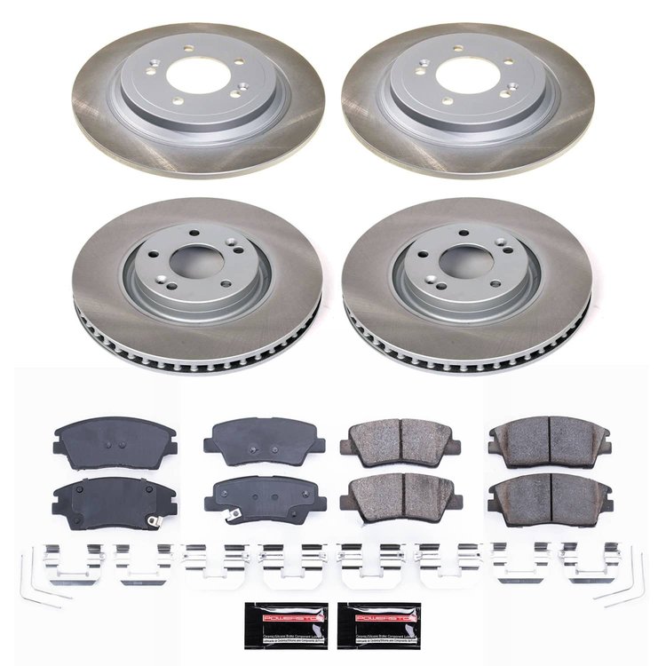SC8003 Semi-Coated Rotor & Low-Dust Ceramic Brake Pad Kit