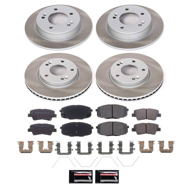 SC8008 Semi-Coated Rotor & Low-Dust Ceramic Brake Pad Kit