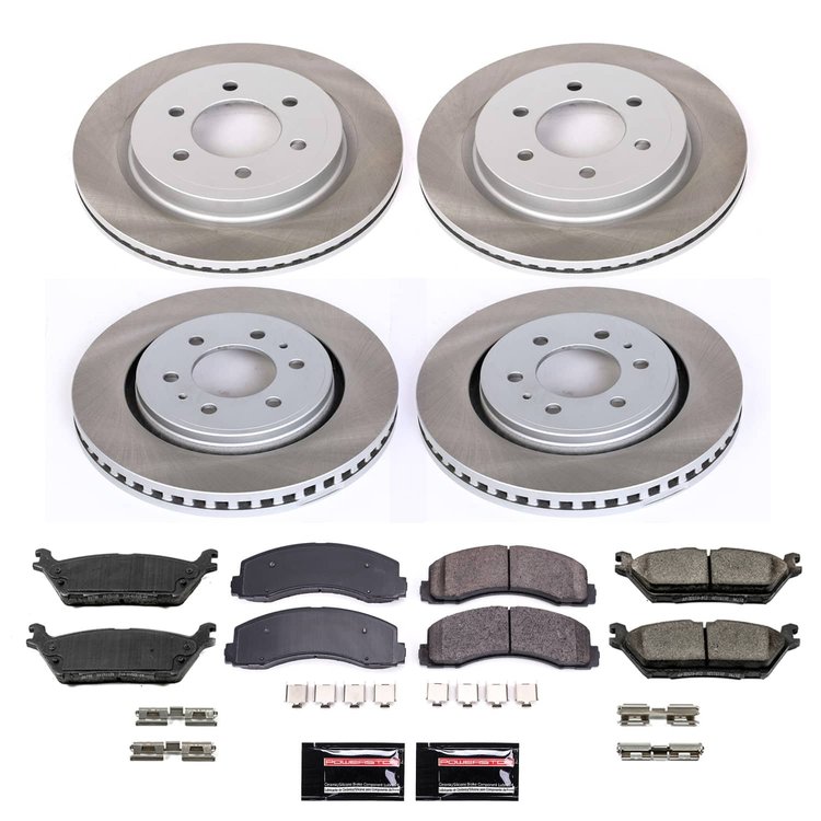 SC8026 Semi-Coated Rotor & Low-Dust Ceramic Brake Pad Kit
