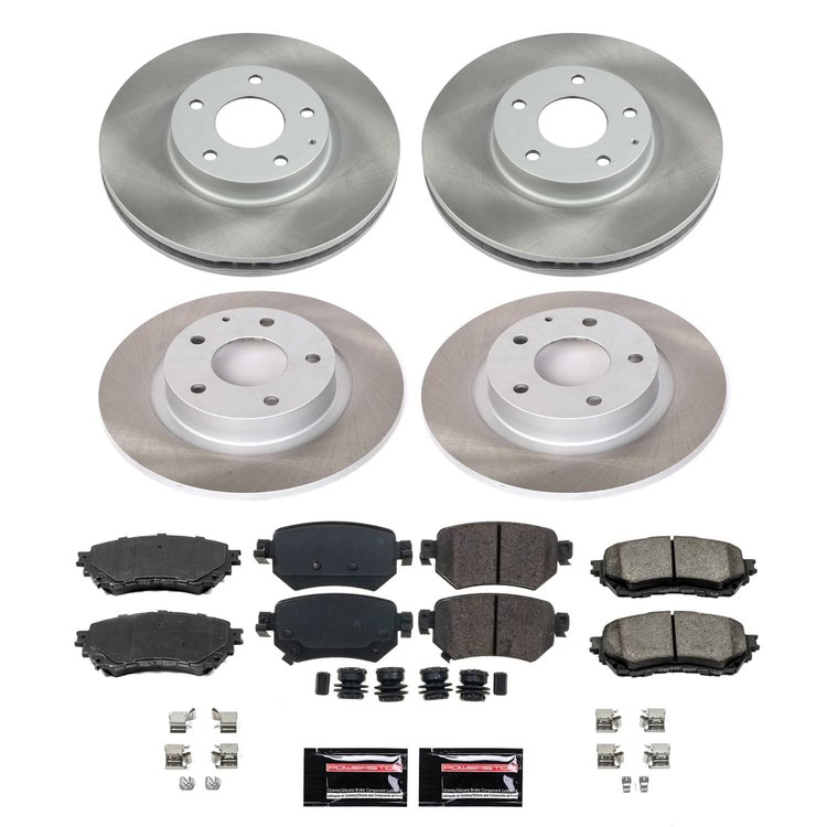SC8067 Semi-Coated Rotor & Low-Dust Ceramic Brake Pad Kit