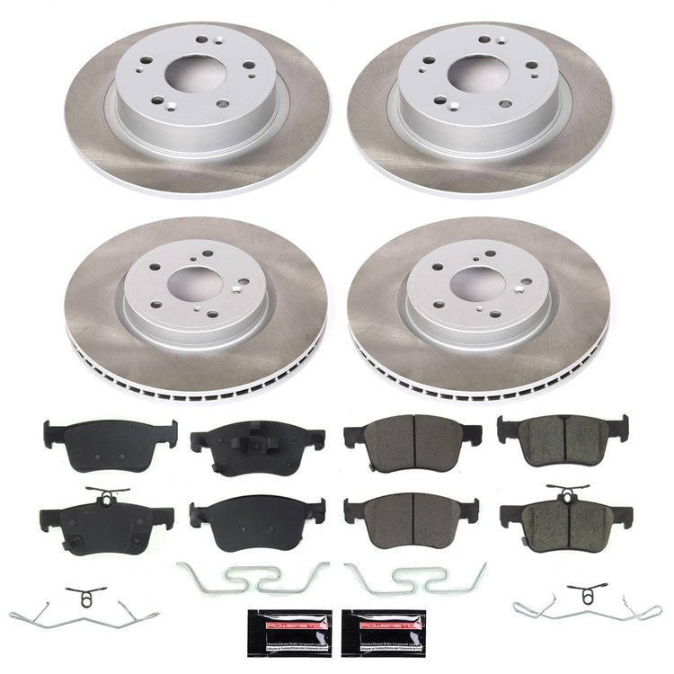 SC8166 Semi-Coated Rotor & Low-Dust Ceramic Brake Pad Kit