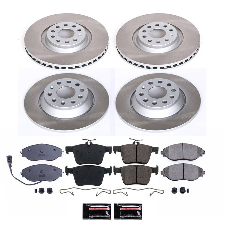 SC8168 Semi-Coated Rotor & Low-Dust Ceramic Brake Pad Kit