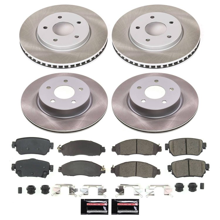 SC8274 Semi-Coated Rotor & Low-Dust Ceramic Brake Pad Kit