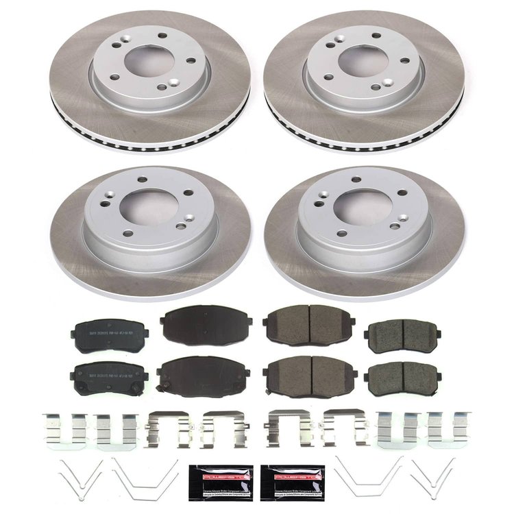 SC8278 Semi-Coated Rotor & Low-Dust Ceramic Brake Pad Kit
