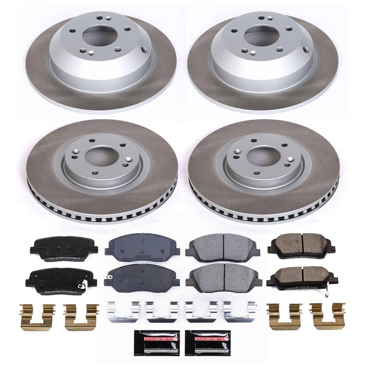 SC8281 Semi-Coated Rotor & Low-Dust Ceramic Brake Pad Kit