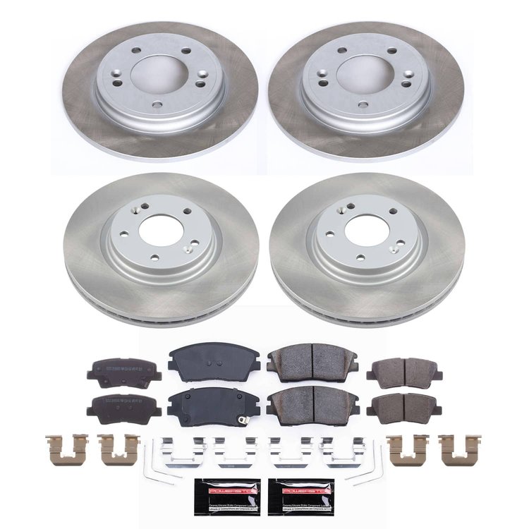SC8285 Semi-Coated Rotor & Low-Dust Ceramic Brake Pad Kit