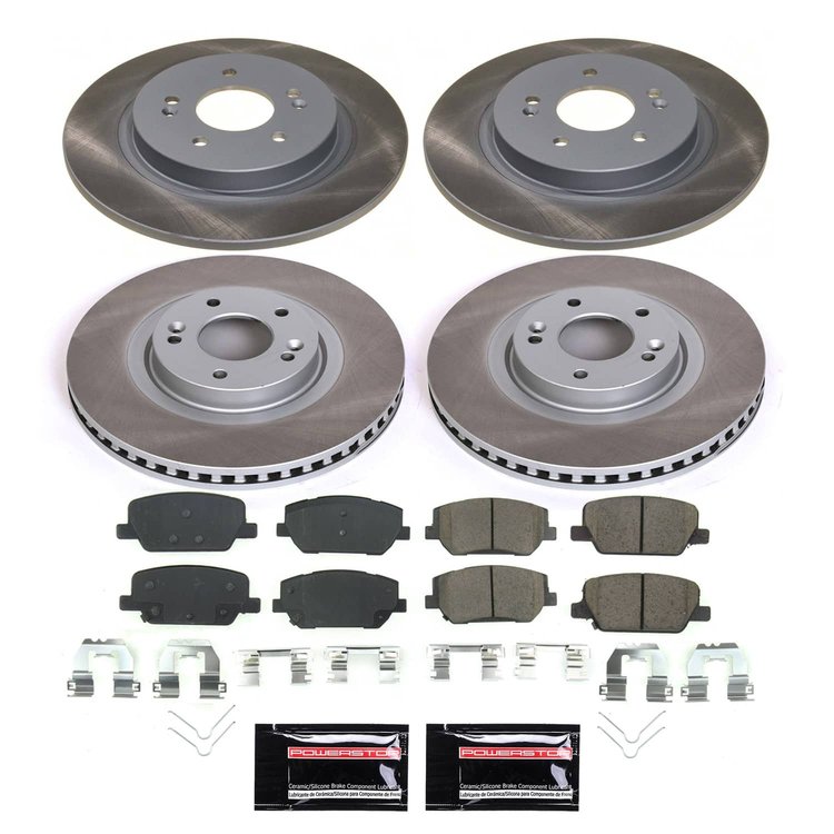 SC8308 Semi-Coated Rotor & Low-Dust Ceramic Brake Pad Kit
